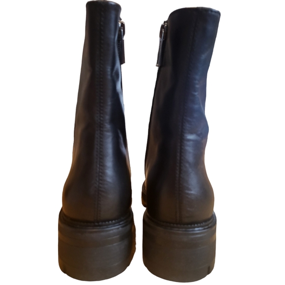 Dolce Vita Lottie Almond Toe Leather Combat Boots Black 9.5 - Picture 5 of 8